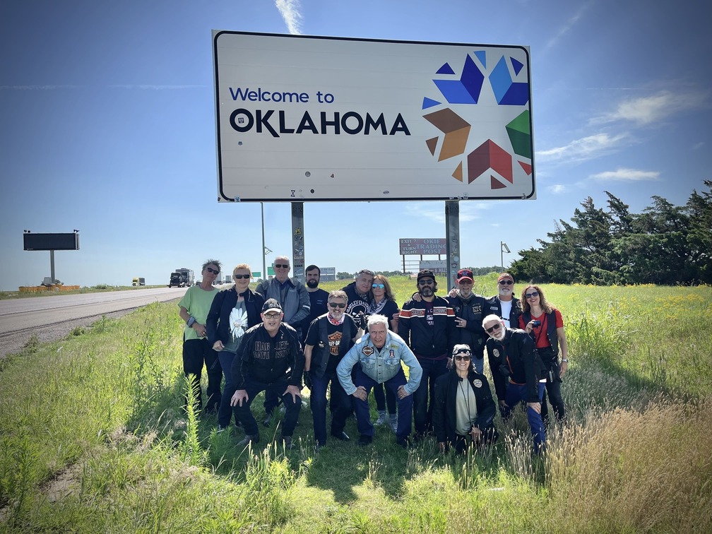 Cartel bienvenidos a Oklahoma. Viaje Ruta 66