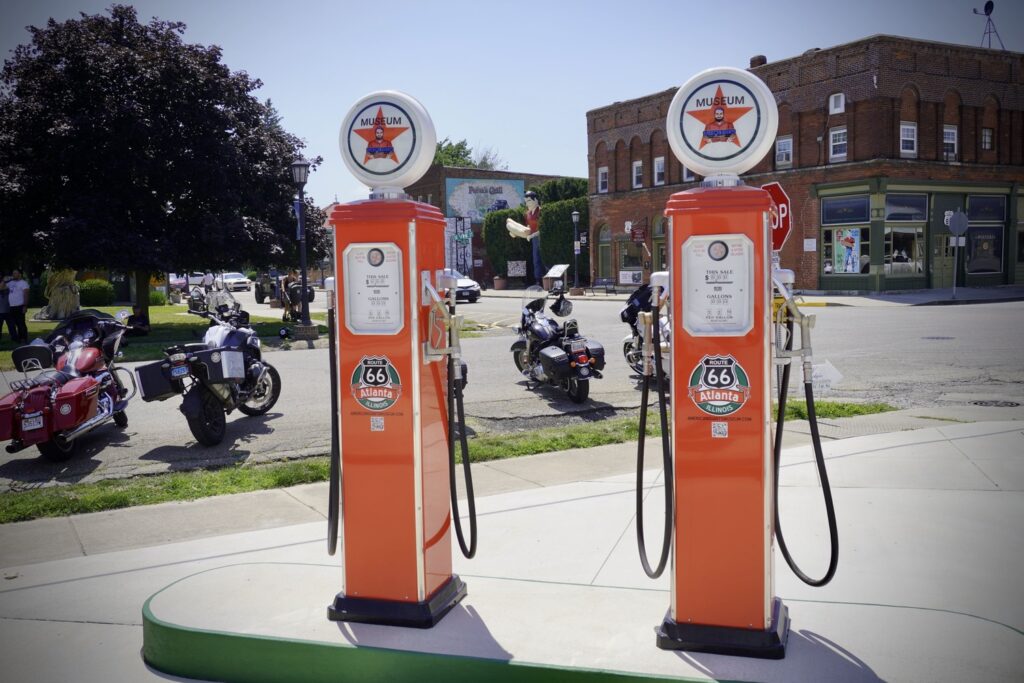 Route 66 en moto, American Giants Museum, Atlanta, IL