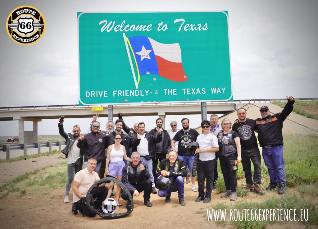 Cartel bienvenida a Texas