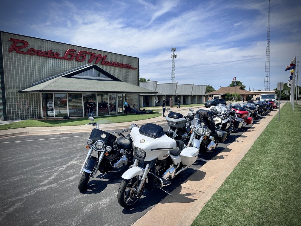 Route 66 en moto. Route 66 Museum, Clinton, Oklahoma