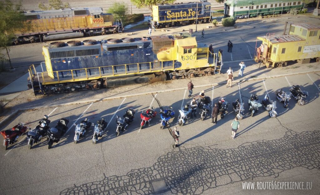 Viaje en moto por EEUU, Estación Barstow, vista aérea